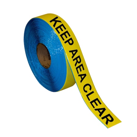 Superior Mark Floor Marking Message Tape, 2in x 100Ft , KEEP AREA CLEAR IN-50-623I-2